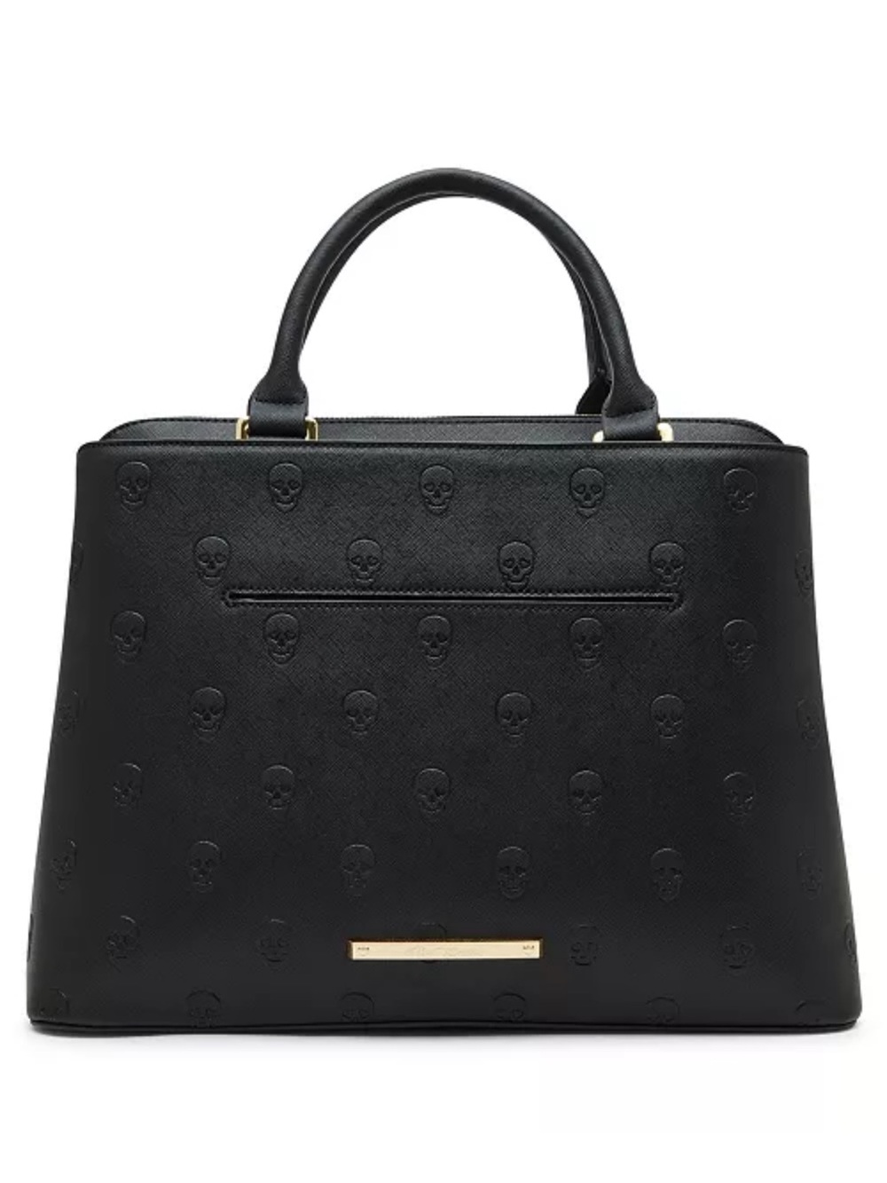 Betsey Johnson SKULLICIOUS Black Skull Embossed Satchel